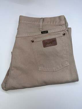 Vintage Wrangler Jeans 38x30 Fits 36x29 Tan Khaki Cowboy Cut USA 13MWZTN  479